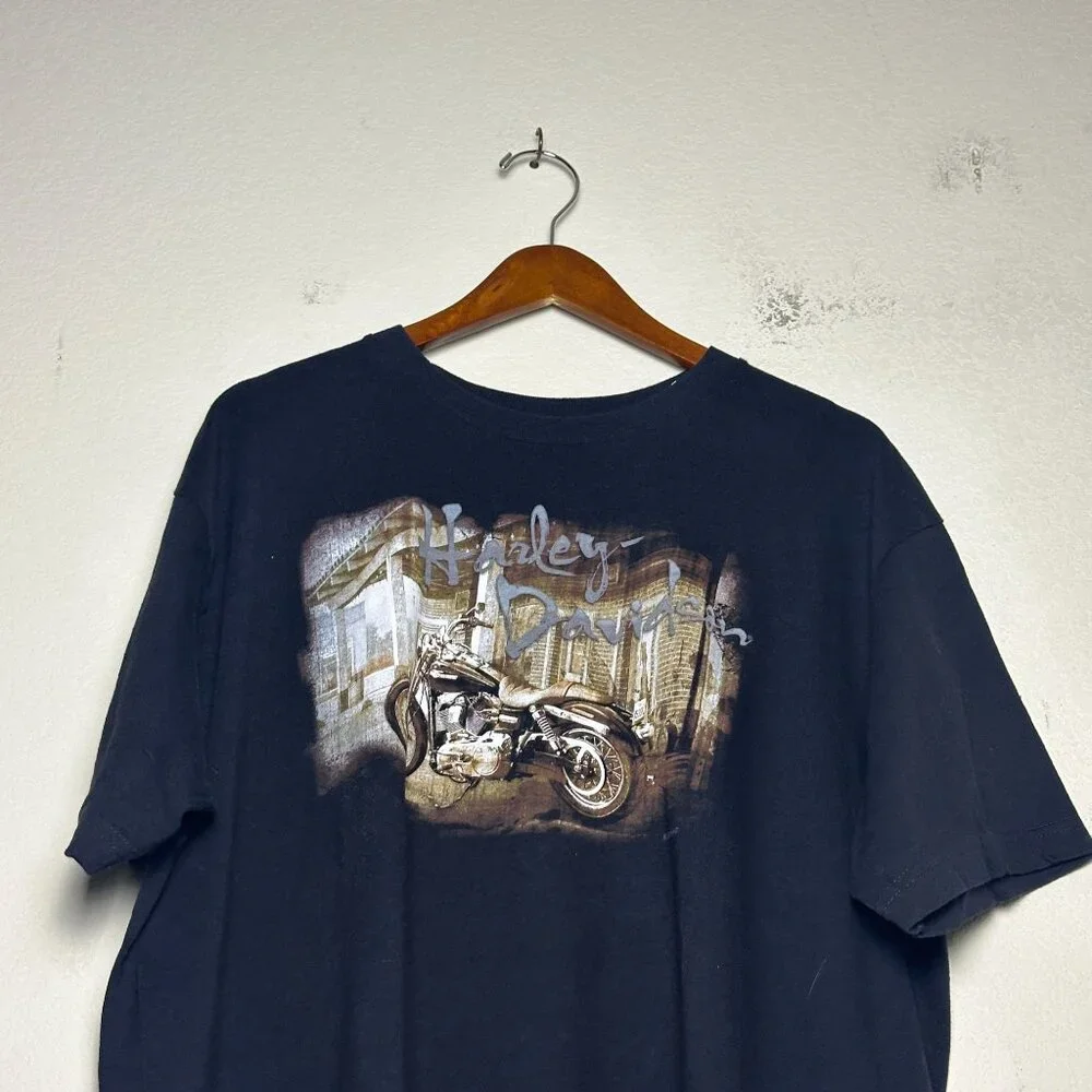 Harley Davidson Men XL Shirt Cancun Playa Del Carmen Tribal Graphic T Black Bike - Picture 12 of 13